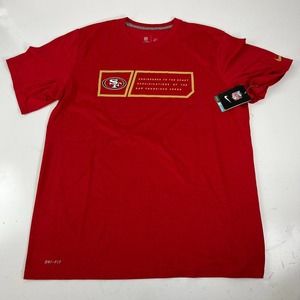NFL Nike DRI-FIT San Francisco 49ers Mens L Red Short Sleeve On‎ Field T-Shirt L